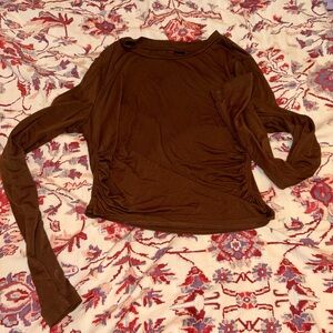 SHEIN Chocolate Long Sleeve Top